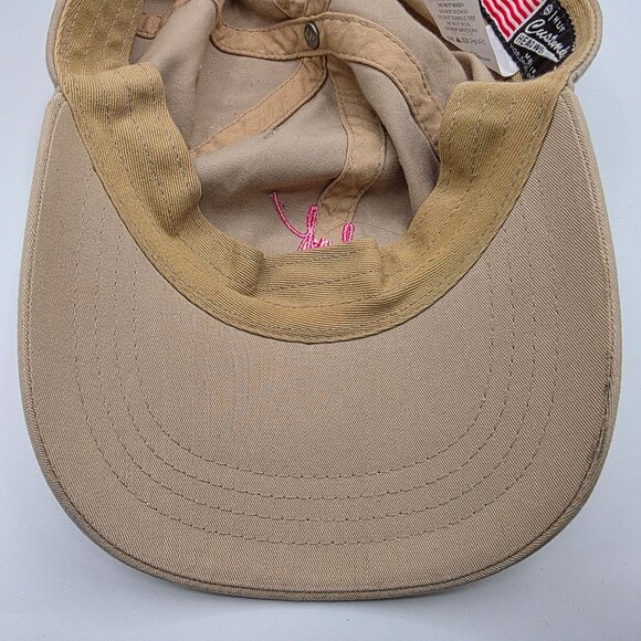 HUF Script Curved Beige Pink Cotton Adjustable Strapback Hat Cap Casual - Picture 8 of 9